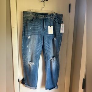 NWTCosmic blue love Adrianna distressed boyfriend Jean, indigo 16